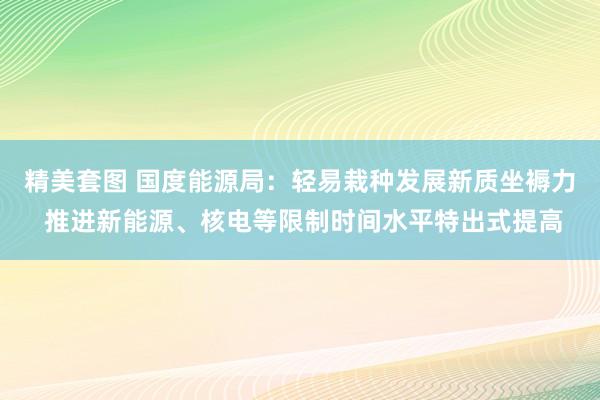 精美套图 国度能源局：轻易栽种发展新质坐褥力 推进新能源、核电等限制时间水平特出式提高