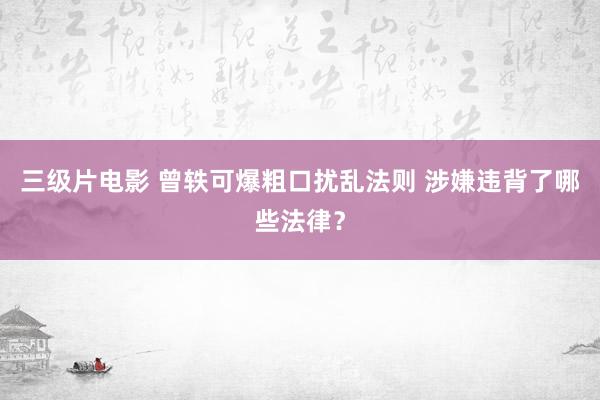 三级片电影 曾轶可爆粗口扰乱法则 涉嫌违背了哪些法律？